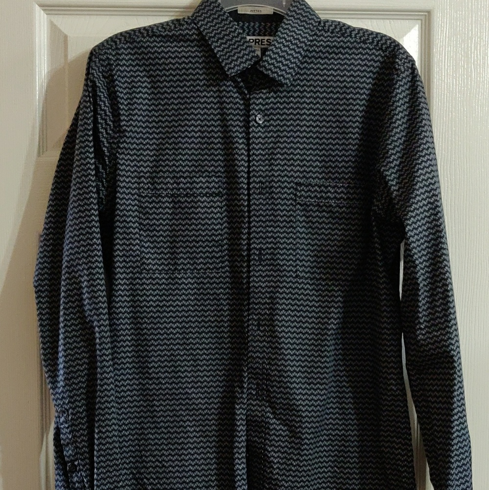 Express black stripped dress shirt